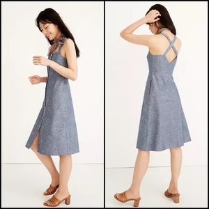 Madewell Chambray Denim Button Down Midi Dress